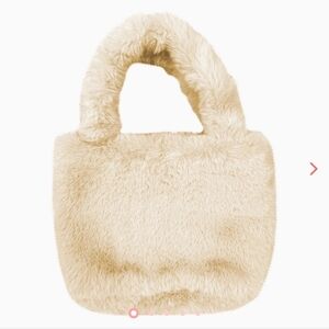 NWT Faux fur tote with crossbody strap